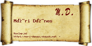 Móri Dénes névjegykártya