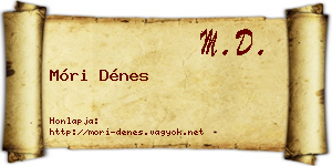 Móri Dénes névjegykártya